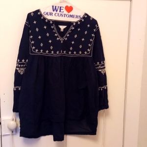 Time & Tru Navy Blouse
